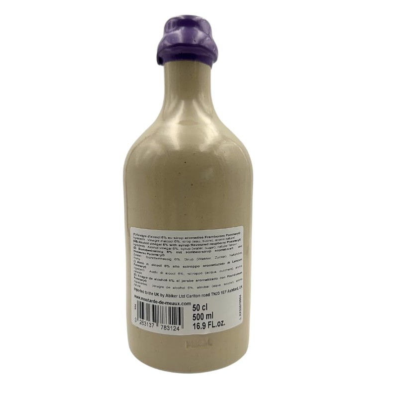 Pommery Raspberry Flavored White Wine Vinegar in a Sandstone Bottle