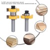 2Pcs Tongue Groove Router Bit T Shape 3 Teeth 2