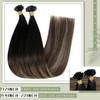 RUNATURE U Tip Hair Extensions Real Human Hair Ombre Black