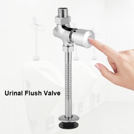 Joyzan Toilet Urinal Flush Valve, Push Button Pressing Type Manual Delay Automatic Shutoff Rinal In Public Zinc Alloy Delay Supply Exposed Fittings Flusher Wall Mounted Accessories Home Bathroom WC