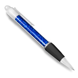 Destination Vinyl ltd Beautiful and comfortable White Ballpoint Pen(Black Ink) - Blue Cricket Ball Bat Pattern #16490