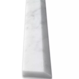 Stone Center Online C19P Carrara White Marble Beveled Pencil Edging Trim Molding Polished