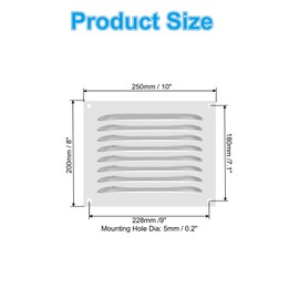 PATIKIL 10 x 8 Inch Stainless Steel Vent Cover, Screen Air Grille Ventilation Cover HVAC Louvered Grill for Home Kitchen Fireplace Bathroom Wall Ceiling, Silver Tone