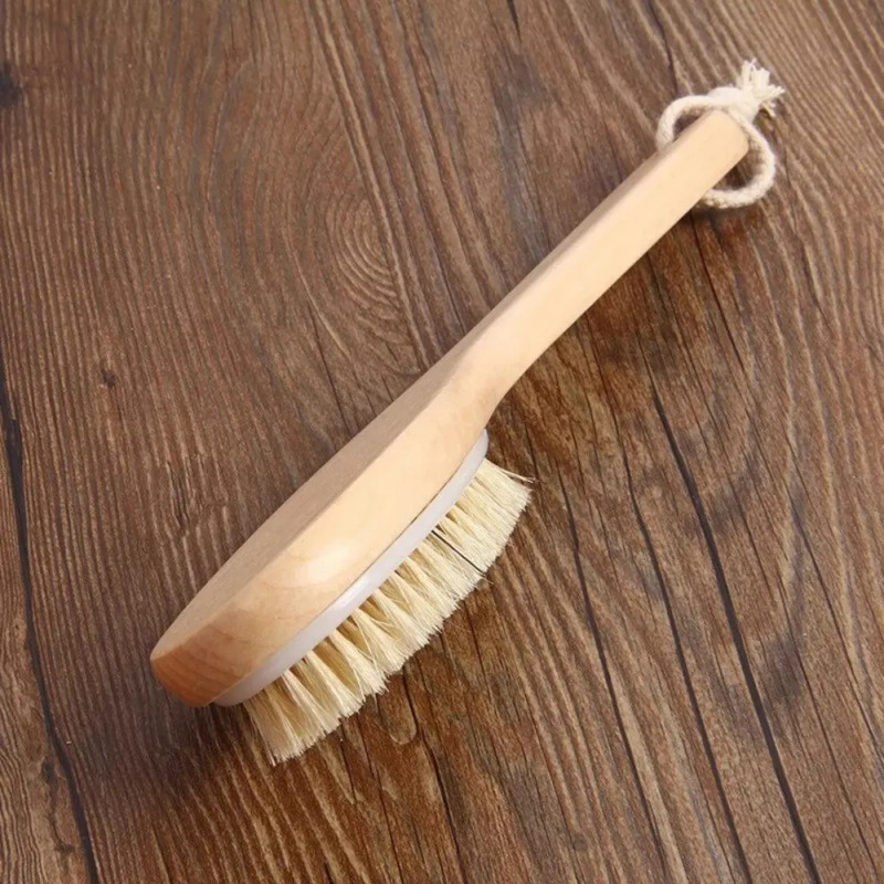 Cepillo Corporal Madera Bambú Natural Curveado Ecológico F