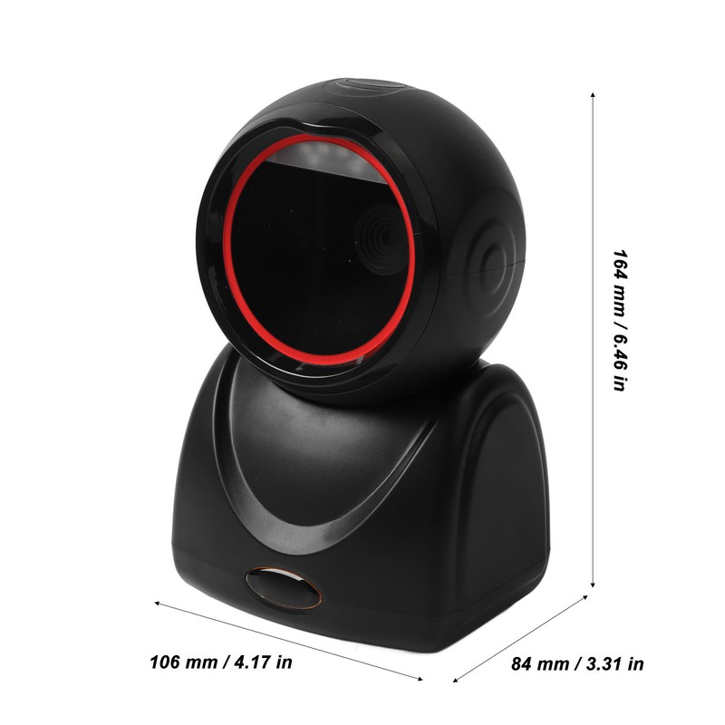 QR Barcode Scanner Omnidirectional Hands Free Automatic Sensing Barcode Scanner