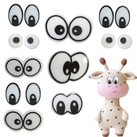 Zhbrchz 120pcs 14mm-38mm Plastic Safety Eyes Cartoon Eyes Crafts Safety Eyes with Washers for Amigurumi Crochet Bears Stuffed Animals DIY Clay Doll Making