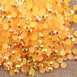 LOVEKITTY 5mm 1000 Pieces AB Orange AB Jelly Rhinestones Round Flatback Craft Decoration