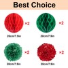Minicoco Christmas Decoration Set, 8PCS Red Green Reusable Tissue Paper