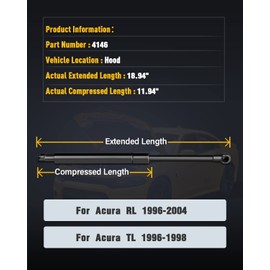 Liftstrut 4146 Hood Lift Support Strut Gas Prop Fit for Acura RL 1996-2004,for Acura TL 1996-1998