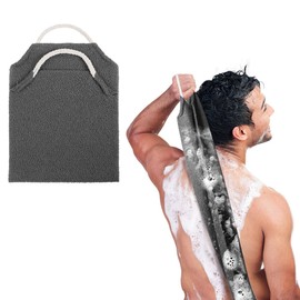 LOPHE Back Scrubber for Shower, Double Side Back Shower Scrubber with Handle, Plant Fibre Exfoliating Loofah Strap, Body Exfoliator Bath Scrub Loofah, Cleaning Dirt and Dead Skin for Men Women