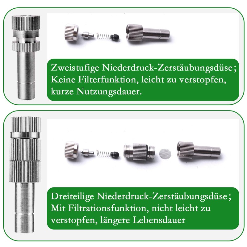 ATOPLEE 10pcs 0.8 mm Low Pressure Brass Mist Nozzles with