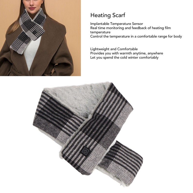 Heating Scarf Washable Adjustable Gears Soft Warm USB Electric Heated