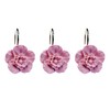 Wehome Pink Flower Style Shower Curtain Rings Set of 12