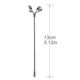 Evemodel LSL04 5pcs Model Railway Lamppost Lamps Led Street Lgihts Yard OO/HO Scale 12V