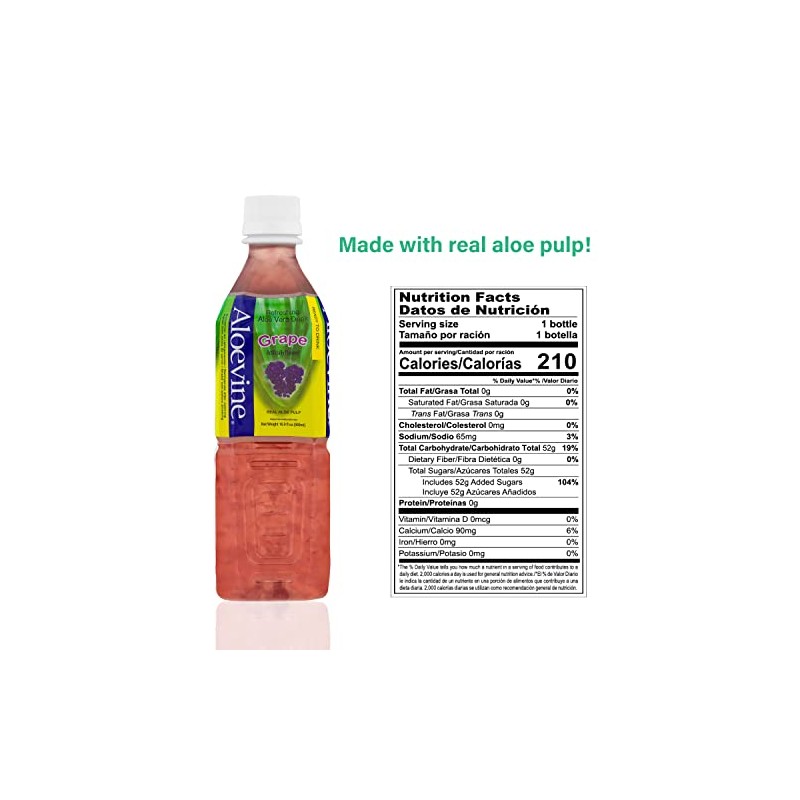 Aloevine Aloe Vera Drink Grape – Drink Aloe Juice with