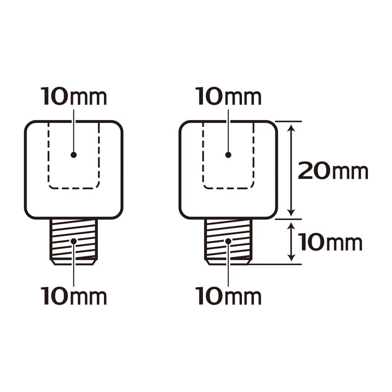 タナックス(Tanax) バイクミラー ナポレオン BM-10 ミラー用高さ調整スペーサー メッキ 20mmアップ 2個入り