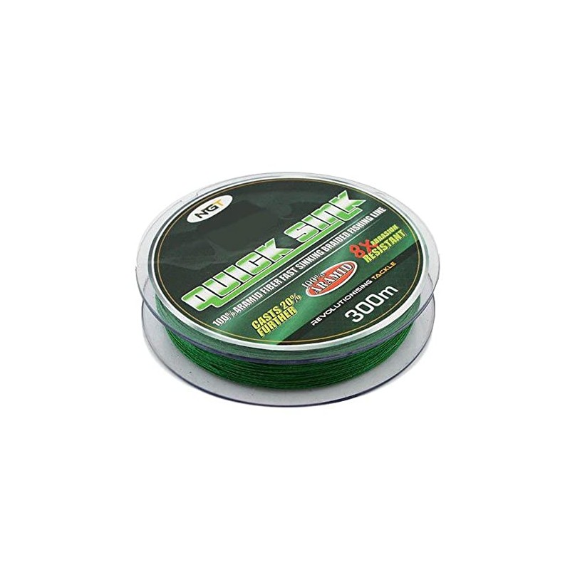 NGT Spool Of 'Quick Sink' Moss Braid - Green, 20
