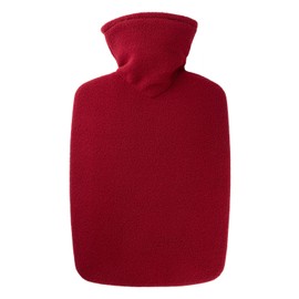 Hugo Frosch Classic Hot Water Bottle 1.8 L with Fleece Cover Dark Red