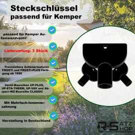 Socket Wrench for Kemper Frosti Outside Wall Valve Replacement Part Tap External Faucet Frosti Plus Valve (Pack of 3)