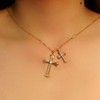 LZing Cross Necklace for Women,Pendant Necklaces with Dainty 14k Gold