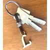 Personalisierter Leder-Schlüsselanhänger mit Initialen - Versilberte Zamak-Buchstaben und Perlen -