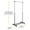 Whitmor Adjustable Garment Rack Rolling Clothes Organizer, Black and Chrome