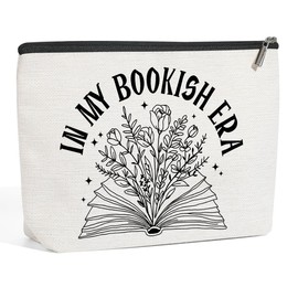 Book Lovers Gifts Bookish Gifts Book Accessories Bookworm Floral Book Stuff Makeup Bag, Cosmetic Bag Organizer Travel Toiletry Skincare Bag Book Club Gifts for Women Teacher Readers Librarian