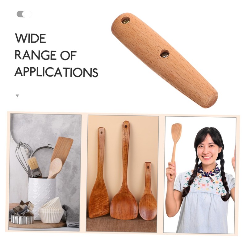 Ciieeo 1 Set Wooden Turner Handle Replacement Scalding Design for