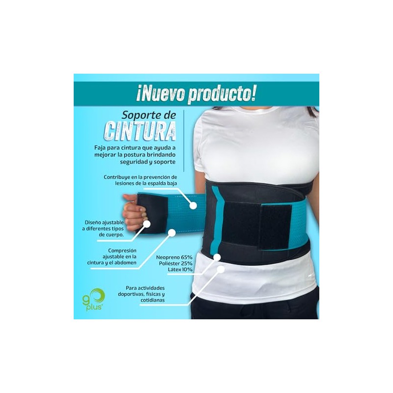 Soporte De Cintura Faja Lumbar Deportiva Cinturón Go Plus (Medium)