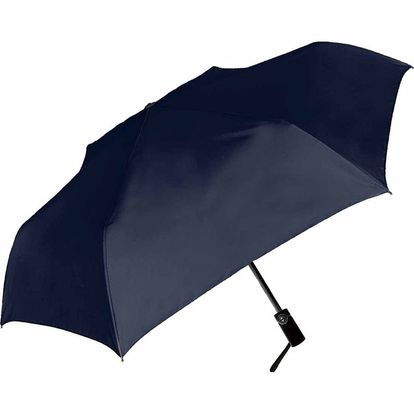 Nakatani Umbrella, Automatic Open and Close, Folding Umbrella, 23.6 inches (60 cm), Upside Down Automatic Opening/Closing with Water Absorbing Case, Navy, BIG Size, Handbag Strap, Safety Stopper Type