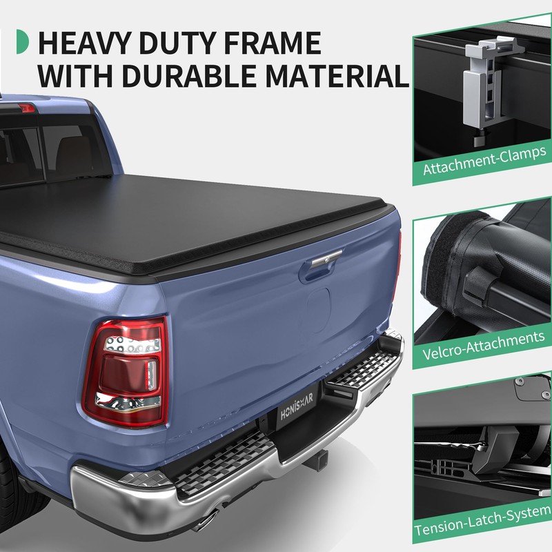 Soft Roll-Up Tonneau Cover Fit for Dodge Ram 1500 2019-2024