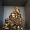 GENUINQ Steampunk Angry Gorilla Statue Fighting King Kong Hand Painted