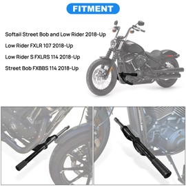 PSLER Front Highway Crash Bar Engine Guard Bumper Protector Footpeg Foot Pegs 2 in 1 for Softail Street Bob Fat Bob Low Rider Heritage Classic 2018-2023
