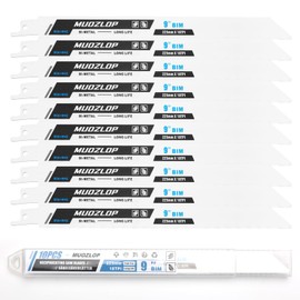 MUOZLOP 10 Pack 225 mm Reciprocating Saw Blades Set, 18 TPI Saw Blades for Reciprocating Saw, for Metal Reciprocating Saw Blades (10, 18TPI 225 mm)