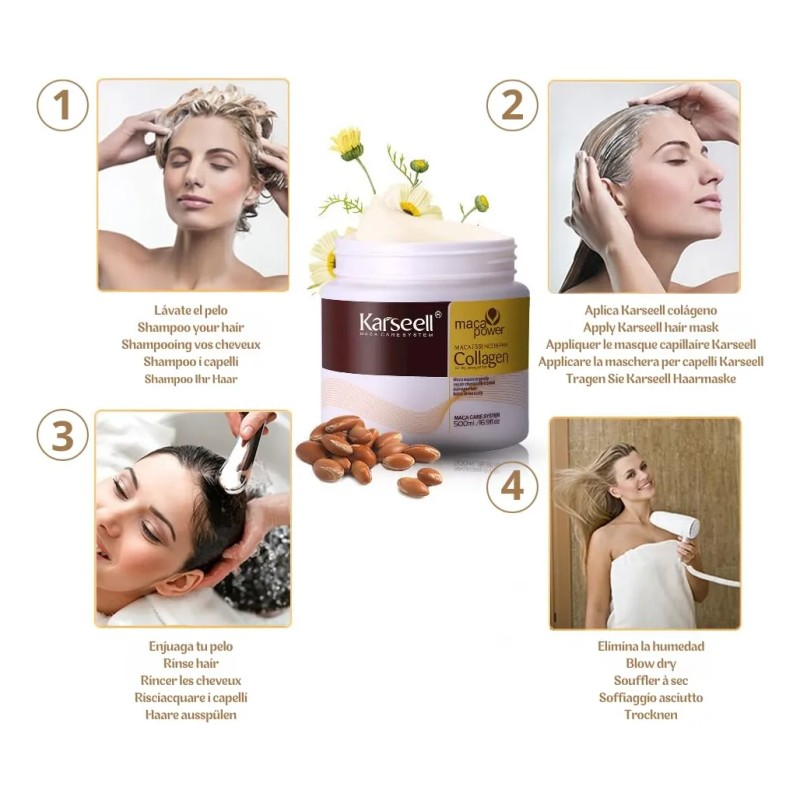 Tratamiento Capilar Karseell Collagen Deep Repair Con Aceite