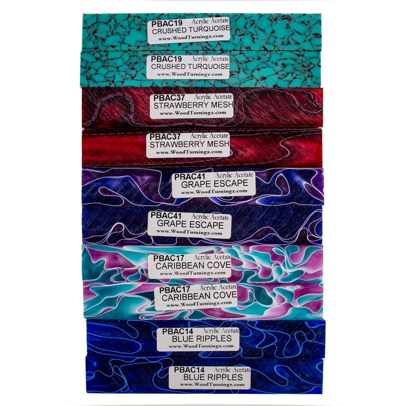 Multi-Colored Variety - Acrylic Acetate Pen Blanks (10-Pack)