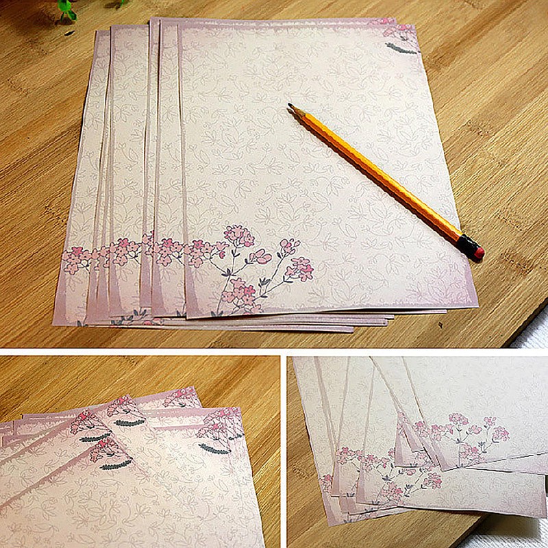 GLKTOPO 80 Sheet Vintage Floral Stationry Paper, Letterhead Writting Notes