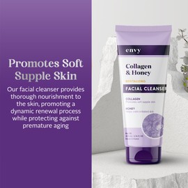 Envy Facial Cleanser with Collagen & Honey - Reduces Fine Lines, Wrinkles & Hydrates Skin - Clean, Cruelty-Free Korean Skin Care for All Skin Types - Dermatologist Tested - 6.76 oz