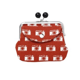 [倭物や Kaya] Retro Gamaguchi - Purse with Clasp/Japanese Retro Parent and Child Purse Partition JMP4303 CAMERA RED & OTHERS