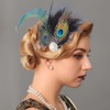 Flayem 1920s Feather Hair Clip Fascinator Gastby Flower Rhinestone Pearl