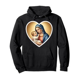 Saint Mary With Baby Jesus Christ Santa Maria Panagia Icon Pullover Hoodie