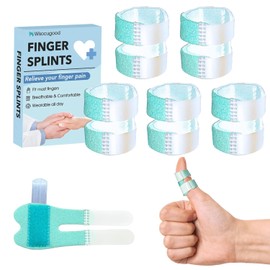 5Pcs Thumb Finger Splints, Small Finger Splints for Broken, Arthritis, Injury, Sprain, Fits Index, Middle & Ring Finger Pain (Lake Blue)