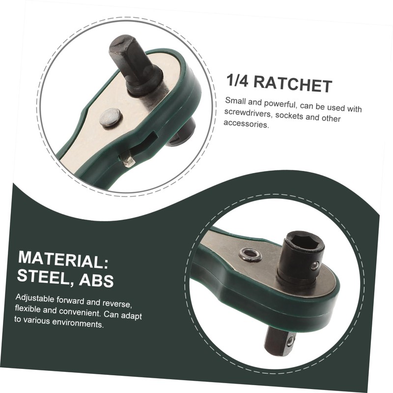 Tofficu Ergonomic Quick Ratchet Wrench 1/4 Drive Ratchet Flex Head