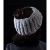 HEIZZI Women's Real Fur Headband & Black Infinity Scarf -