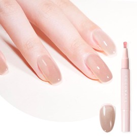 Coconail S06 HEMA-FREE Removable Gel Nails, Self-Nails, Gel Nail Seal, Peel Off, Color Gel, Nail Tips, Hypoallergenic, Transparent, Simple, Beginner, Self-Kit Set, Clear Base Shine, Glitter, Top Pen