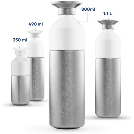 Dopper Steel Drinking Bottle 800 ml - Stainless Steel Water Bottle - BPA Free Water Bottle, 18/8 Stainless Steel, Leak-Proof - Sports Bottle for Sports, Outdoor and Office