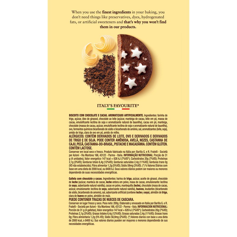 Mulino Bianco Pan Di Stelle Cocoa Biscuits With Sugar Stars,