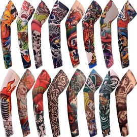 Flower Tattoo Arm Sleeves for Sports, Riding & UV Protection Size/X45 (Single Pack) 15ea