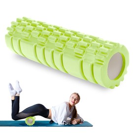 Fascia Roller with 3D Texture Massage, Foam Roller Massage, Massage Roller, Fitness Roller, Sports Roller to Relieve Muscle Tension, for Back, Spine, Back, Legs, 30 x 8 cm (Green)
