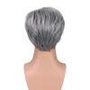 FAELBATY Short Silver Wig for Men Short Wavy Mens Wig